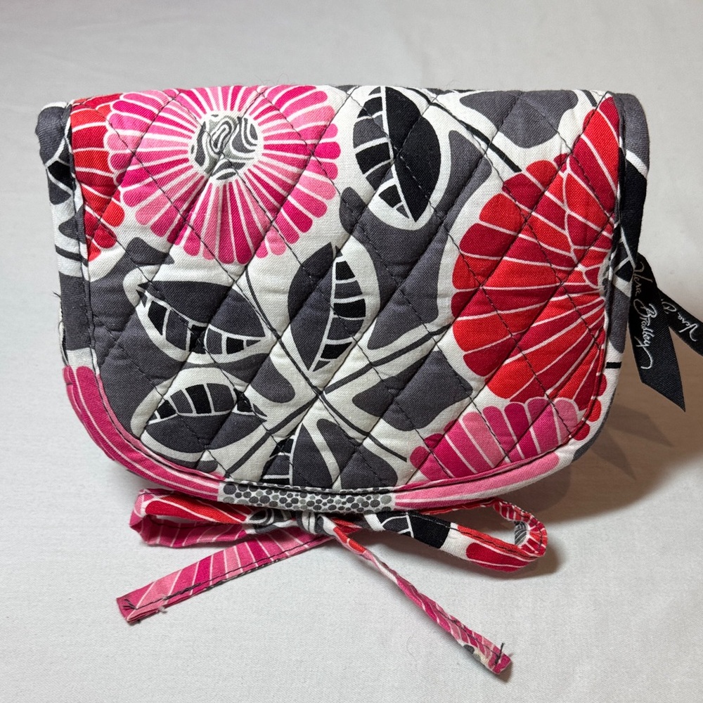 Vera Bradley Quilted Cosmetic Bag - Red, Pink, and Gray